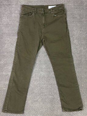 The Perfect Jean NYC Denkhaki Pants Mens 35x30 Olive Green Jeans Stretch